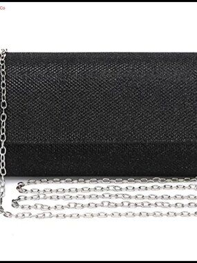Glitter Evening Clutch Purse with Detachable Chain Party Wedding Handbag